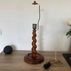 Lamp - Hout - Gedraaide tafellamp hout, Antiek en Kunst