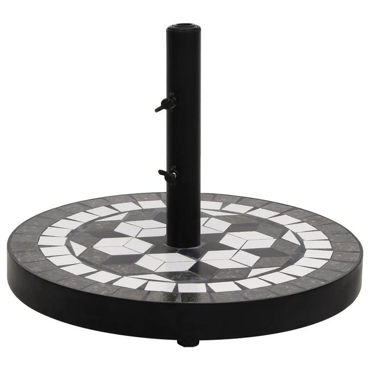 vidaXL Parasolvoet rond 12 kg zwart en wit, Tuin en Terras, Parasols, Nieuw, Verzenden