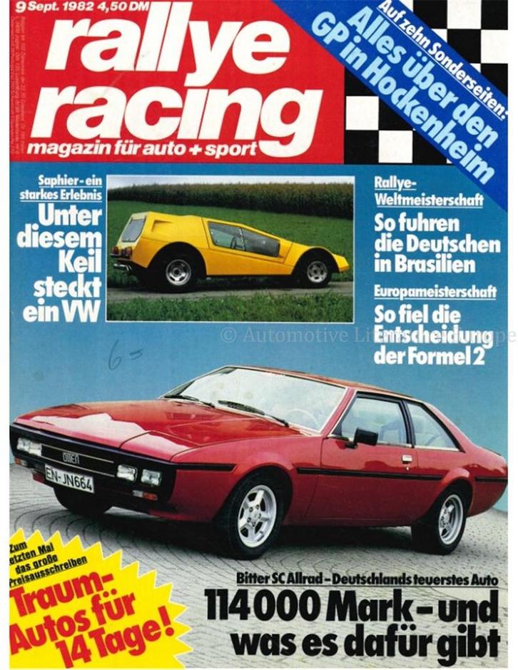 1982 RALLYE RACING MAGAZINE 09 DUITS, Livres, Autos | Brochures & Magazines