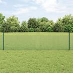 vidaXL Gelast Draadhek met 11 U Palen Groen 0.5x25 m Staal, Tuin en Terras, Verzenden, Nieuw