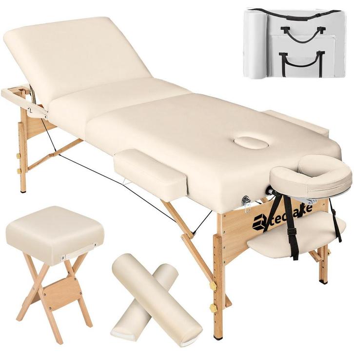 tectake Massagetafel-set 3 zones met 10cm matras, rolkussens, Sport en Fitness, Massageproducten, Verzenden