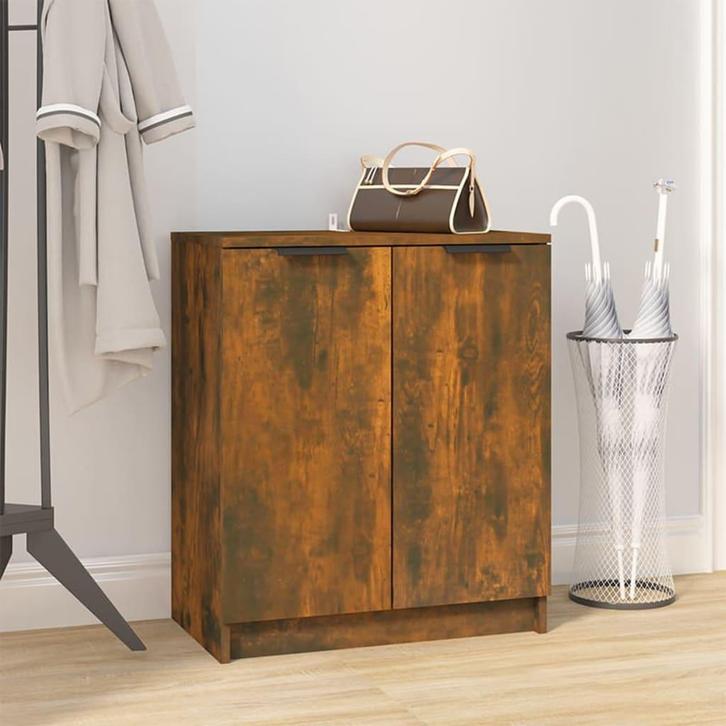 vidaXL Schoenenkast 59x35x70 cm bewerkt hout gerookt, Huis en Inrichting, Kasten | Overige, Nieuw, Verzenden