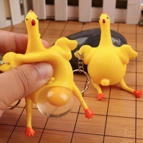 Knijp Kip Sleutelhanger met Ei - Squishy Chicken Fidget Anti, Telecommunicatie, Mobiele telefoons | Toebehoren en Onderdelen, Nieuw