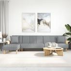 vidaXL Slaapbank L-vormig 279x140x70 cm stof lichtgrijs, Verzenden, Nieuw