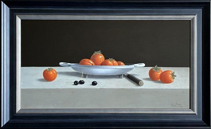 Leo Pors (1952) - 17e Eeuwse Delfts witte treef en, Antiek en Kunst, Kunst | Schilderijen | Klassiek