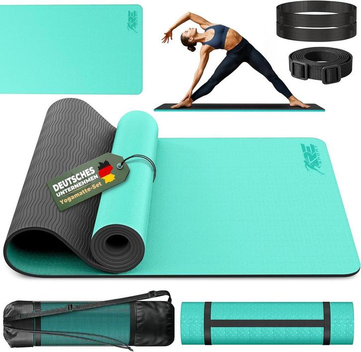 Yogamat - Fitness mat - Sportmat - Yoga mat extra dik - 183x, Sports & Fitness, Yoga & Pilates, Envoi