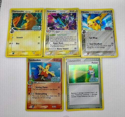 Pokémon EX - 5 Card - Gyarados, Pikachu, Combusken,, Hobby en Vrije tijd, Verzamelkaartspellen | Pokémon