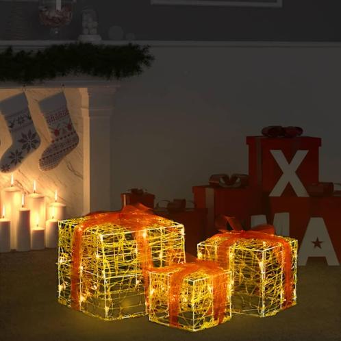 vidaXL Kerstverlichting geschenkdozen 3 st decoratief acryl, Diversen, Kerst, Nieuw, Verzenden