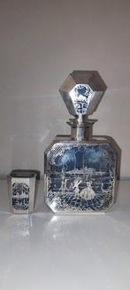 Karaf (2) - Voluut in Venetië - Zilver, blauw kristal -, Antiek en Kunst