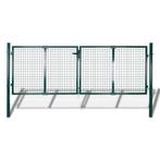vidaXL Poort 306x150 cm staal groen, Tuin en Terras, Tuinpoorten, Verzenden, Nieuw