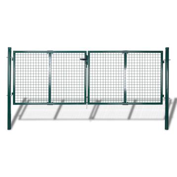vidaXL Poort 306x150 cm staal groen, Tuin en Terras, Verzenden, Nieuw