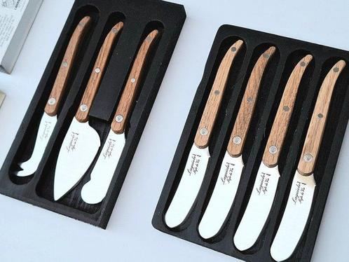 Laguiole - 4x Butter 3x Cheese - Knives - Oak Wood - style, Antiek en Kunst, Antiek | Keukengerei
