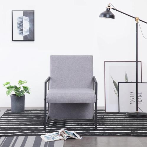 vidaXL Fauteuil stof lichtgrijs, Huis en Inrichting, Fauteuils, Nieuw, Verzenden