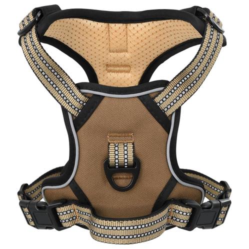 vidaXL Hondentuigje met riem en halsband verstelbaar S bruin, Dieren en Toebehoren, Honden-accessoires, Nieuw, Verzenden
