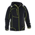 Jobman werkkledij workwear - 5150 hoodie vision l zwart/geel