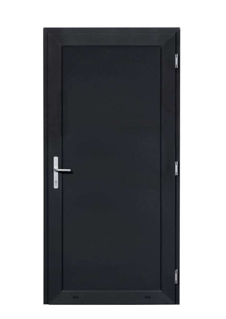 PVC Deur volpaneel Basic Plus b98xh204 cm antraciet R, Doe-het-zelf en Bouw, Deuren en Vliegenramen, Nieuw, Glas, Kunststof, Metaal