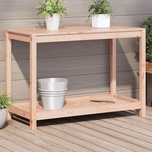 vidaXL Oppottafel met schap 108x50x75 cm massief douglashout, Tuin en Terras, Bloembakken en Plantenbakken, Nieuw, Verzenden