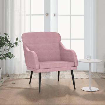 vidaXL Fauteuil 63x76x80 cm fluweel roze, Huis en Inrichting, Fauteuils, Verzenden, Nieuw