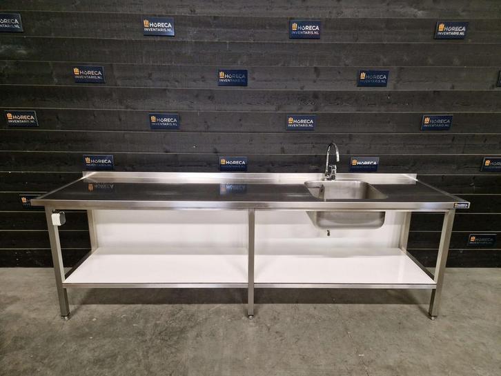 Wastafel | trespa | RVS | XXL wasbak | 275cm, Zakelijke goederen, Horeca | Meubilair en Inrichting, Gebruikt