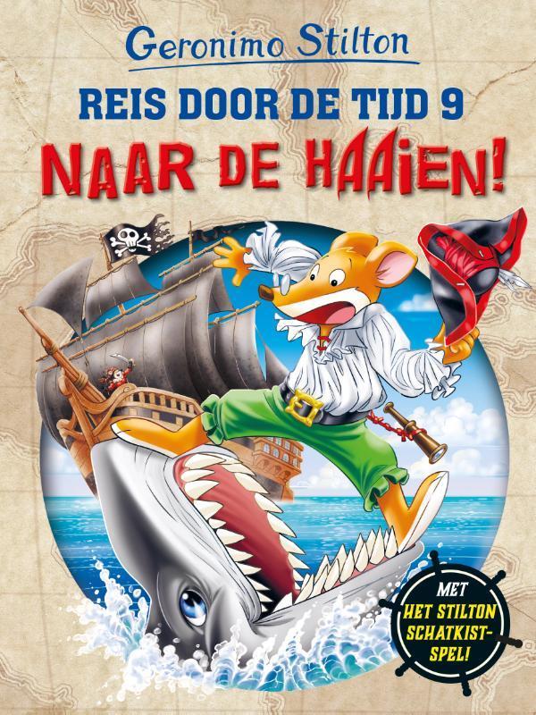 Naar de haaien! / Geronimo Stilton Reis door de tijd / 9, Boeken, Kinderboeken | Jeugd | onder 10 jaar, Gelezen, Verzenden