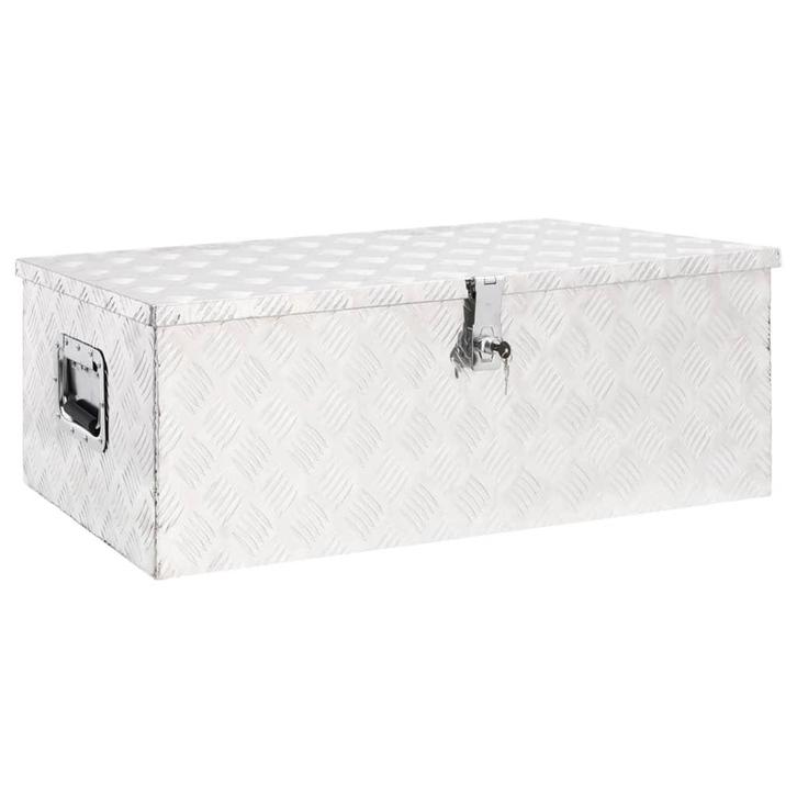 vidaXL Opbergbox 90x47x33,5 cm aluminium zilverkleurig, Doe-het-zelf en Bouw, Gereedschapskisten, Nieuw, Verzenden