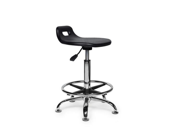 Stahulp Zwart - Standaard Zithoogte met Voetsteun, Huis en Inrichting, Krukjes, Nieuw, In hoogte verstelbaar