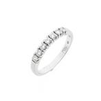 Witgouden rijring met diamant | 0,35 ct. | Le chic, Handtassen en Accessoires, Ringen, 18 tot 19, Gebruikt, Overige kleuren, Ophalen of Verzenden