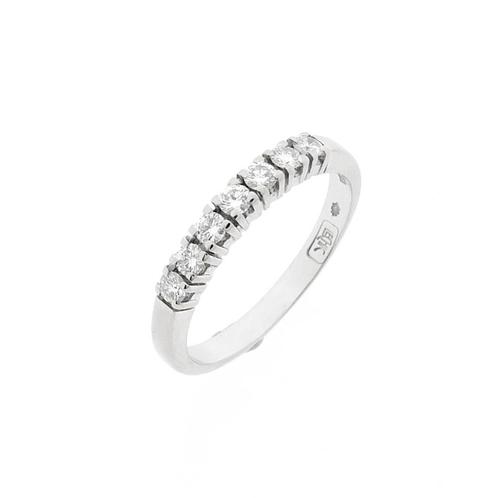Witgouden rijring met diamant | 0,35 ct. | Le chic, Handtassen en Accessoires, Ringen, Dame, Met edelsteen, Overige kleuren, 18 tot 19