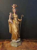 Statue en bois - De Vierge Marie avec lEnfant Jésus -, Antiquités & Art