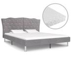 vidaXL Bed met matras stof lichtgrijs 160x200 cm