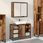vidaXL Badkamerspiegelkast Oud hout 65 x 20 x 60 cm Bewerkt, Huis en Inrichting, Verzenden, Nieuw