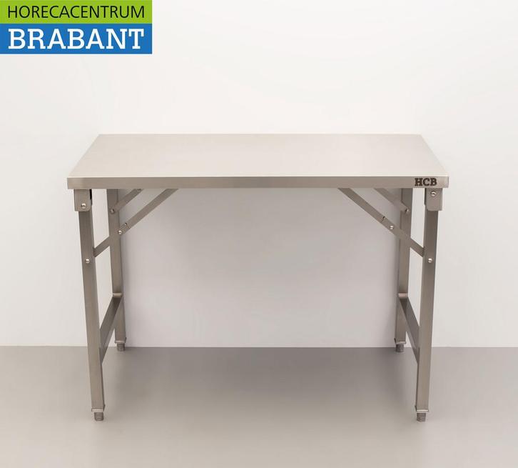 HCB RVS Inklapbare Werktafel Tafel 120 x 70 x 85 cm Horeca, Zakelijke goederen, Horeca | Meubilair en Inrichting, Ophalen of Verzenden