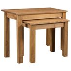 vidaXL Tables gigognes 2 pcs Bois de pin massif, Verzenden, Neuf