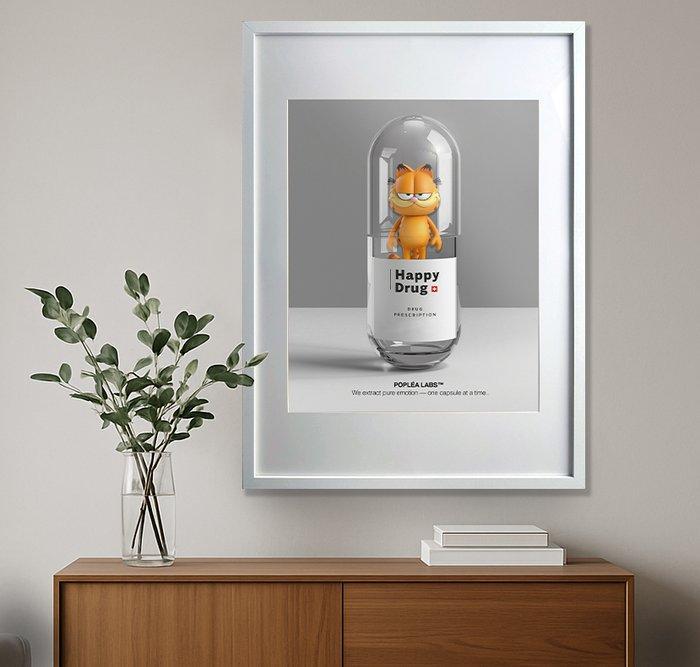 Poplea - HAPPY DRUG - POPLEA LABS - GARFIELD, Antiek en Kunst, Kunst | Schilderijen | Modern