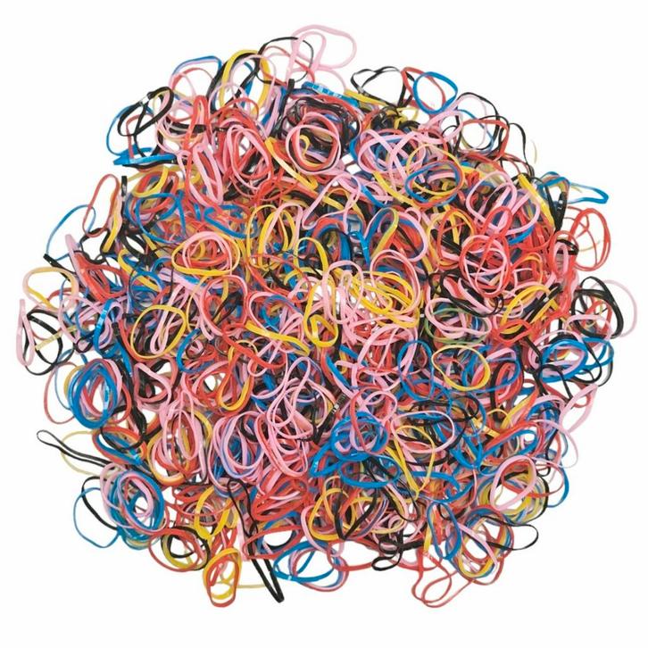 Fako Fashion - 1000x Gekleurde Mini Elastiekjes - Meisjes -, Handtassen en Accessoires, Uiterlijk | Haarverzorging, Verzenden