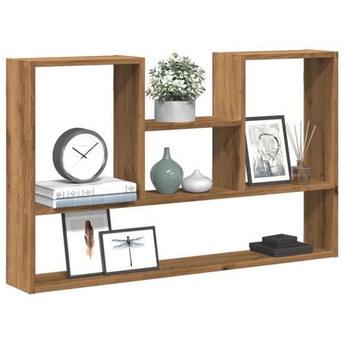 vidaXL Wandschap 99x15x60 cm bewerkt hout artisanaal, Maison & Meubles, Armoires | Armoires murales, Envoi