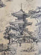 Tissu Toile de Jouy oriental scènes du quotidien - 300x280cm, Antiquités & Art
