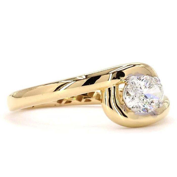 Verlovingsring - 14 karaat Geel goud - 0.49ct. tw. Diamant, Handtassen en Accessoires, Antieke sieraden