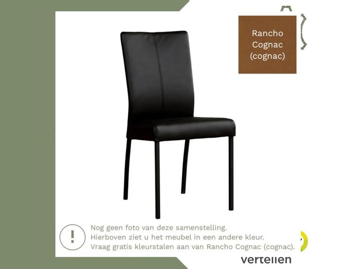 Leren eetkamerstoel Comfort - Rancho Cognac (cognac) -, Huis en Inrichting, Stoelen, Bruin, Eén, Nieuw, Leer, Ophalen of Verzenden