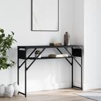 vidaXL Table console avec étagère noir 105x30x75 cm bois, Verzenden, Neuf