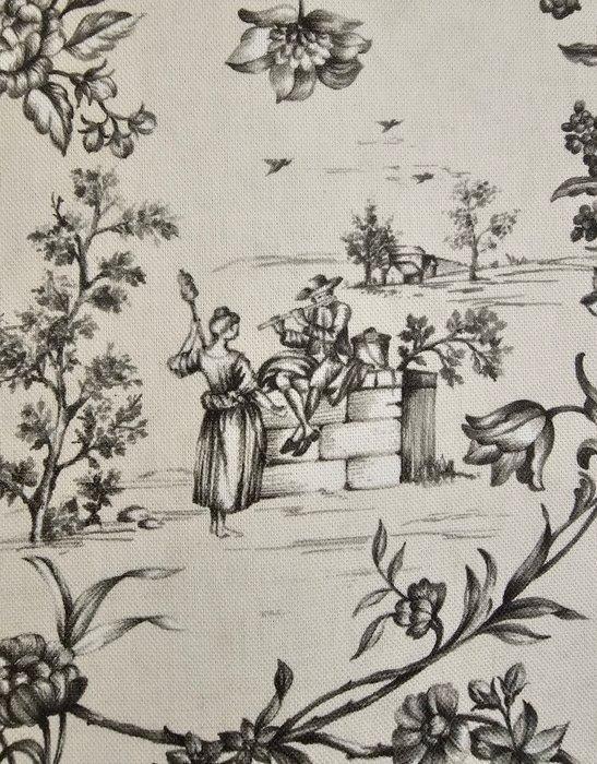 OFFERT! Exclusief origineel Toile de Jouy stof - klassiek, Antiek en Kunst, Antiek | Tapijten, Tafelkleden en Textiel