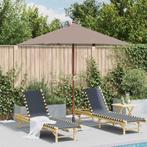 vidaXL Parasol met houten paal 150x200 cm taupe, Tuin en Terras, Verzenden, Nieuw