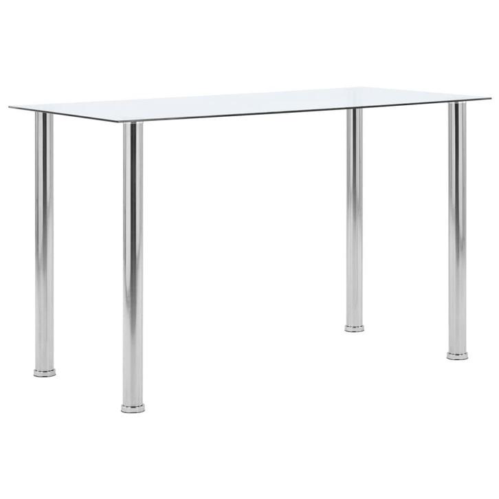 vidaXL Eettafel 120x60x75 cm gehard glas transparant, Huis en Inrichting, Tafels | Eettafels, Nieuw, Verzenden