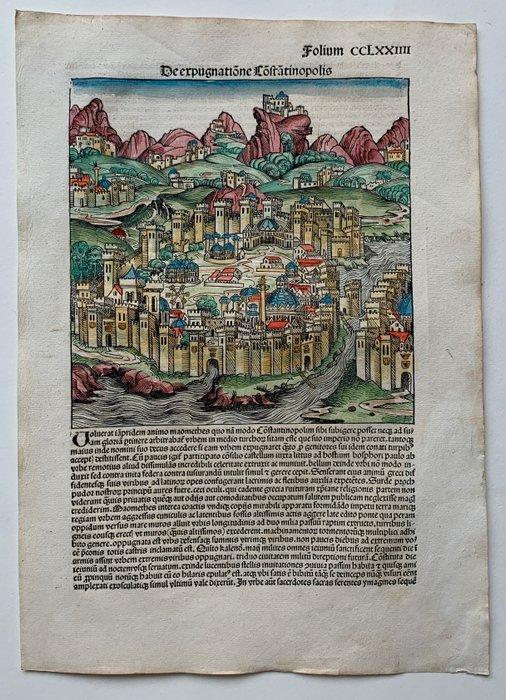 Turquie - Istamboul; Hartmann Schedel - De expugnatione, Boeken, Atlassen en Landkaarten