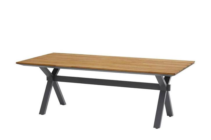 4 Seasons Outdoor Conrad tafel met teak blad 220 x 95 cm |, Tuin en Terras, Tuinsets en Loungesets