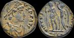 393-423ad Roman Honorius Ae follis emperor standing to le..., Timbres & Monnaies, Monnaies & Billets de banque | Collections, Verzenden