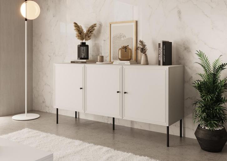 Meubella Dressoir 150 cm wit | Opbergkast modern, Huis en Inrichting, Kasten | Dressoirs, 25 tot 50 cm, Nieuw, 150 tot 200 cm