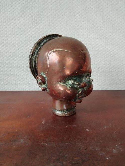 Bella - sculptuur, Tête en bronze/cuivre - 17 cm - Verguld, Antiek en Kunst, Antiek | Speelgoed