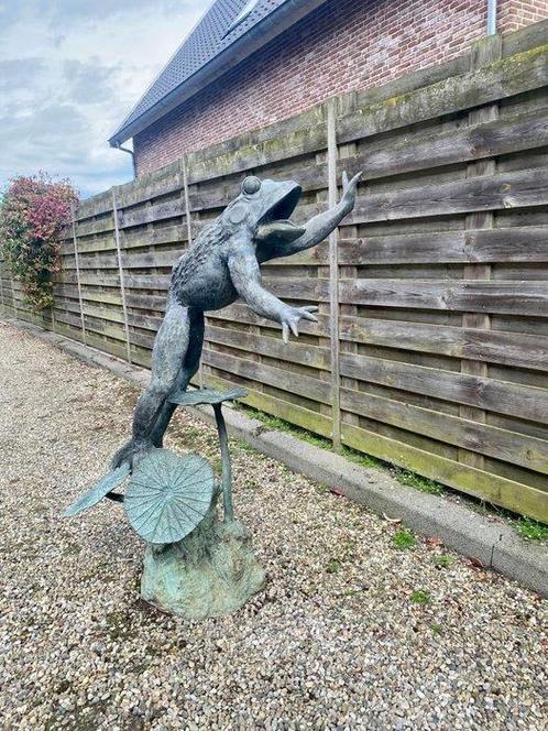 Sculpture dextérieur, De kikker - 170 cm - Bronze patiné, Antiek en Kunst, Curiosa en Brocante