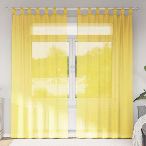 vidaXL Gordijnen met lussen 2 st 140x245 cm geel, Huis en Inrichting, Stoffering | Gordijnen en Lamellen, Nieuw, Verzenden